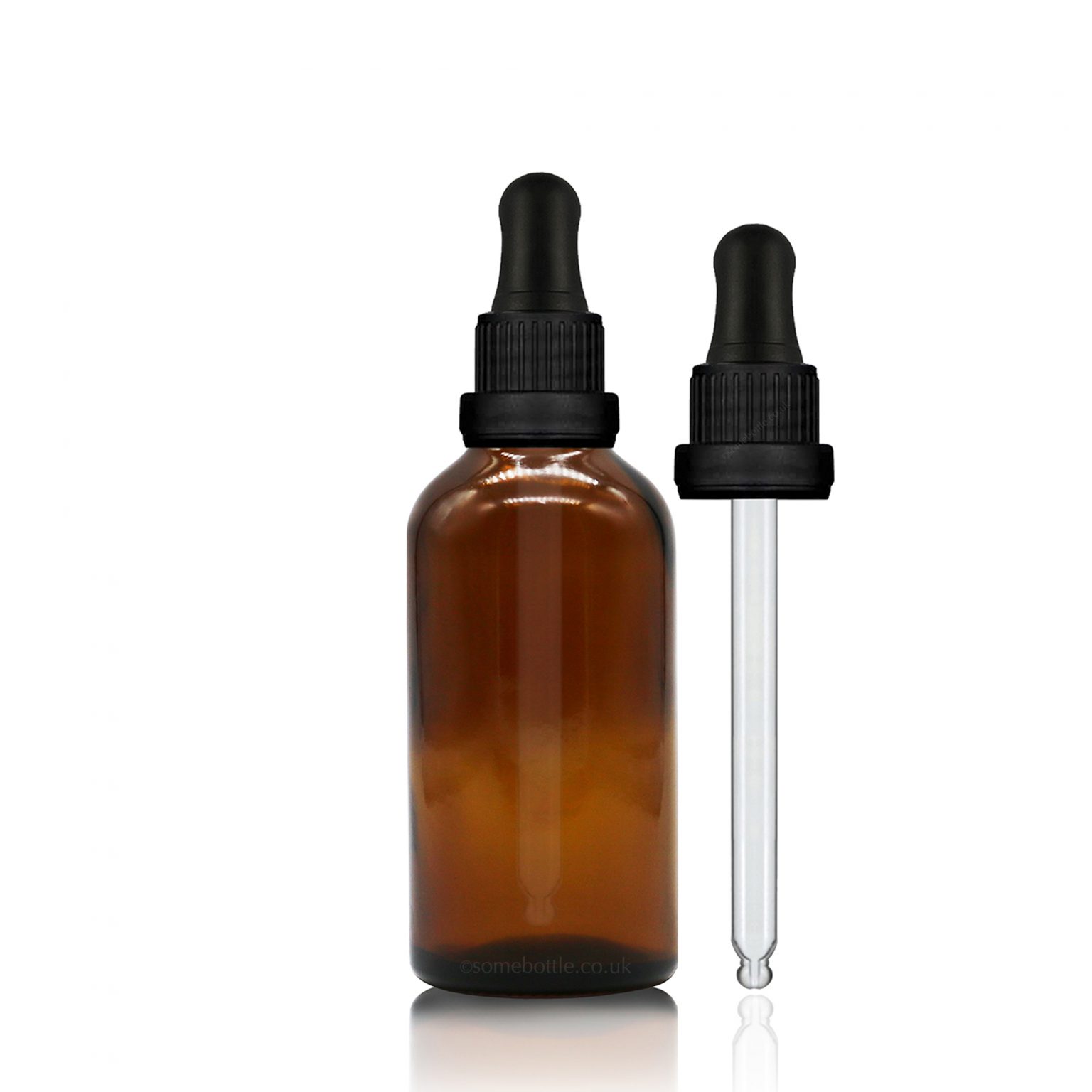50ml Amber Glass Dropper Bottle + Tamper Evident Pipette Some Bottle