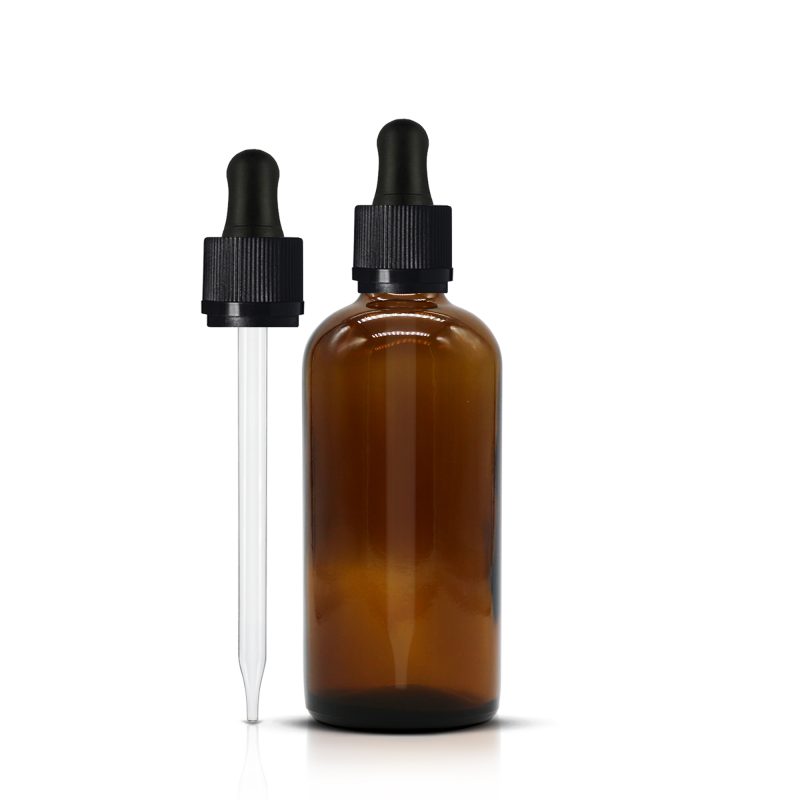100ml Amber Glass Bottle Child Proof CRC Dropper Pipette