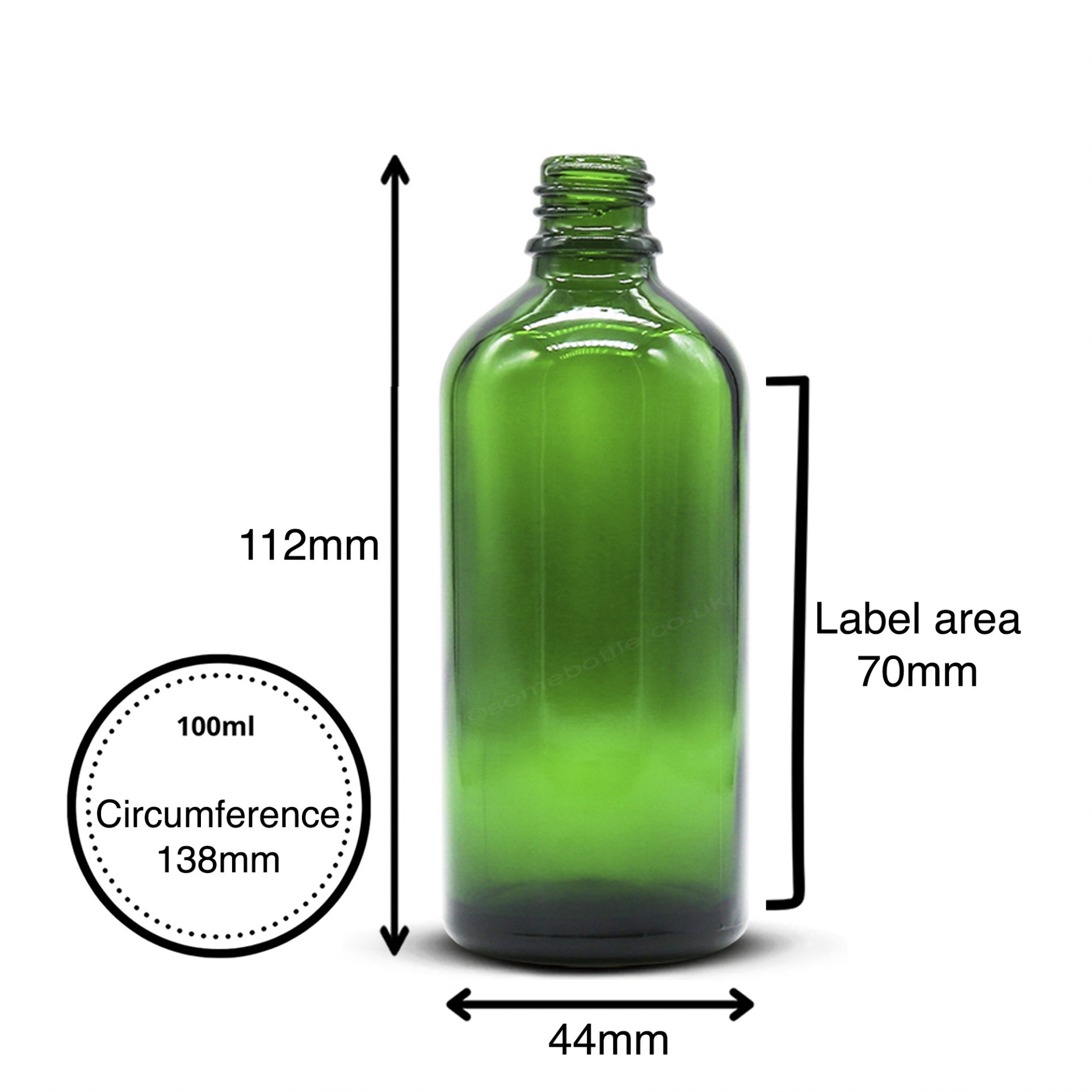 100ml green glass dropper bottle + child resistant pipette Some Bottle