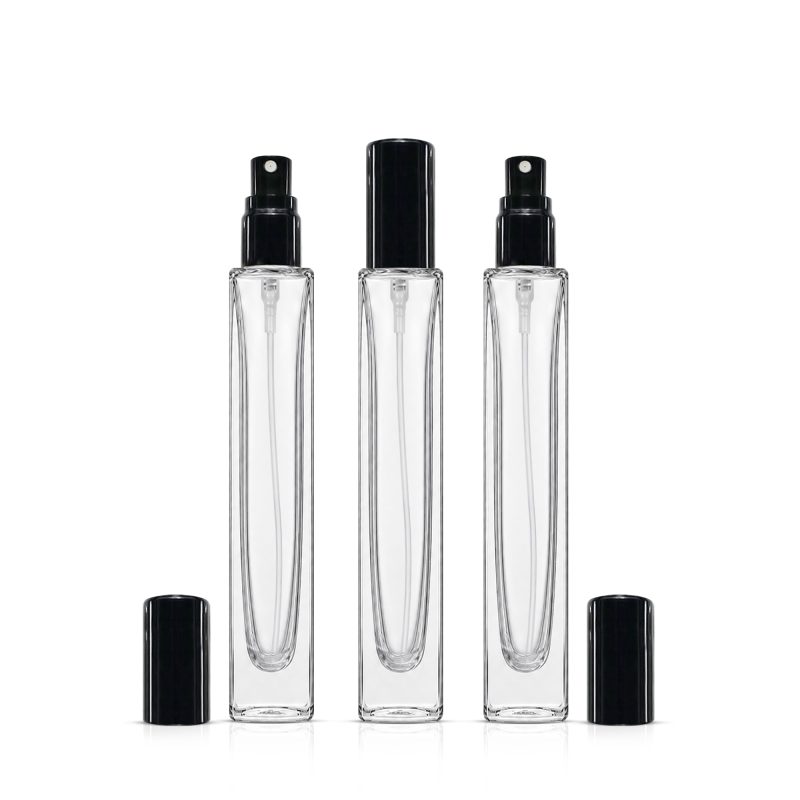 10ml Glass Square Empty Perfume Bottle Black Spray Atomiser Wholesale