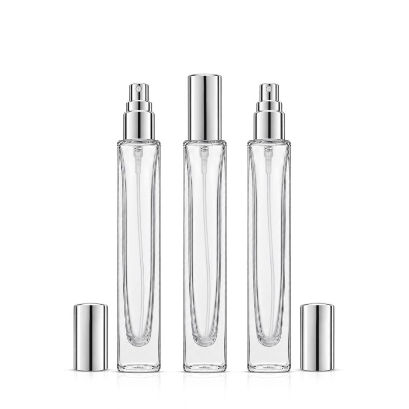 10ml Glass Square Empty Perfume Bottle Silver Spray Atomiser Wholesale