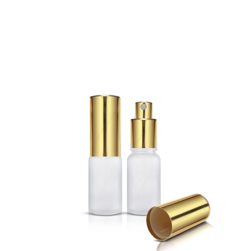 10ml Frosted Glass Bottle Gold Mist Sprayer Atomiser