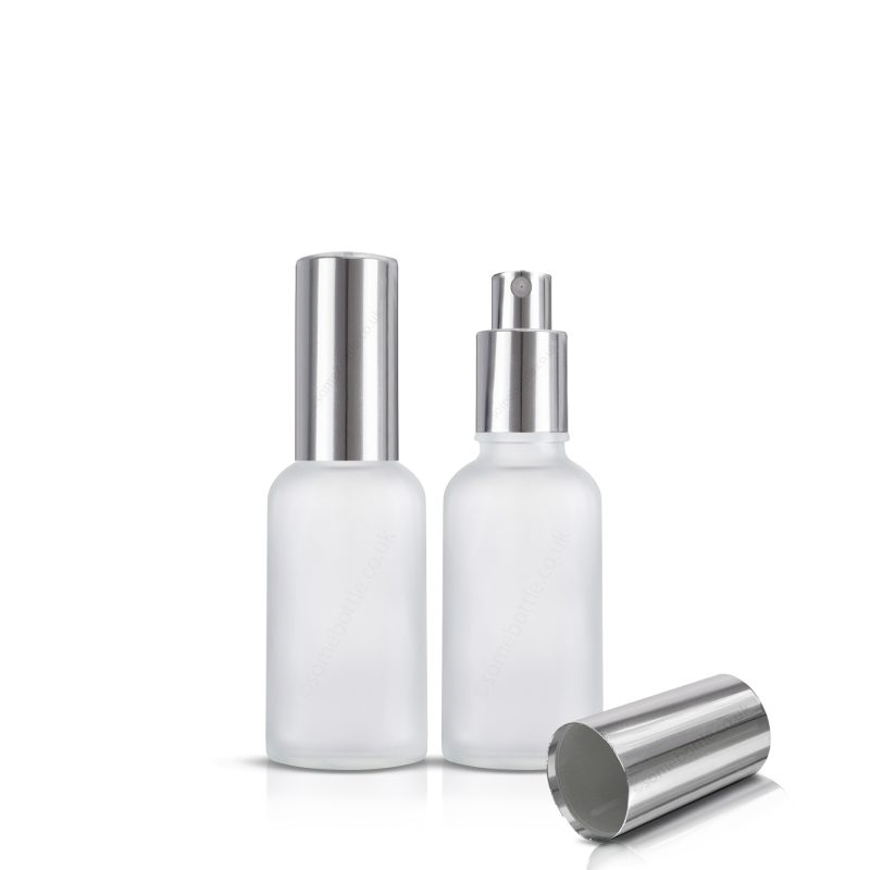 30ml Frosted Glass Bottle Silver Aluminium Mist Spray Atomiser