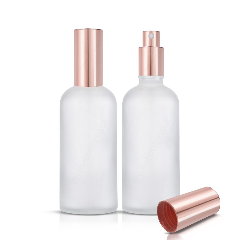 100ml Frosted Glass Bottle Rose Gold Mist Spray Atomiser