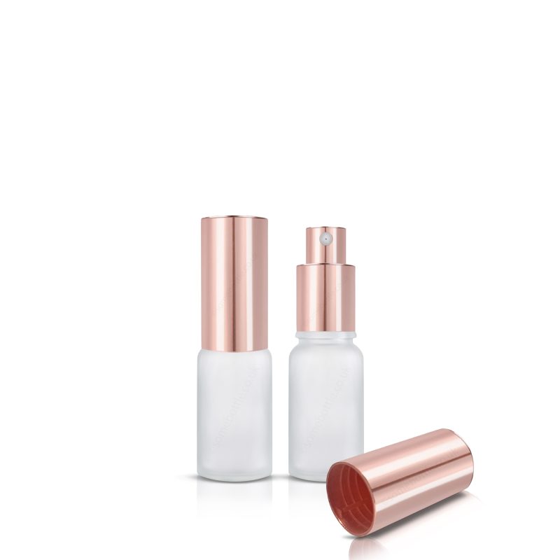 10ml Frosted Glass Bottle Rose Gold Mist Spray Atomiser