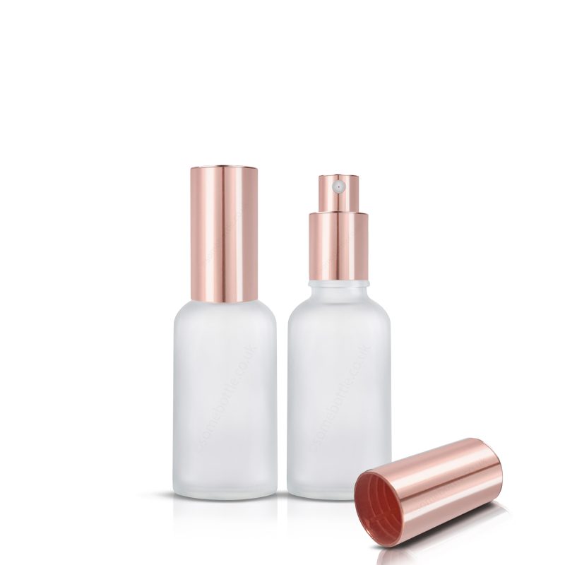 30ml Frosted Glass Bottle Rose Gold Mist Spray Atomiser