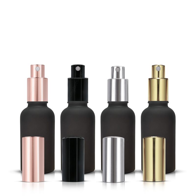 30ml Matte Black Bottle Aluminium Fine Mist Spray Atomiser Pump
