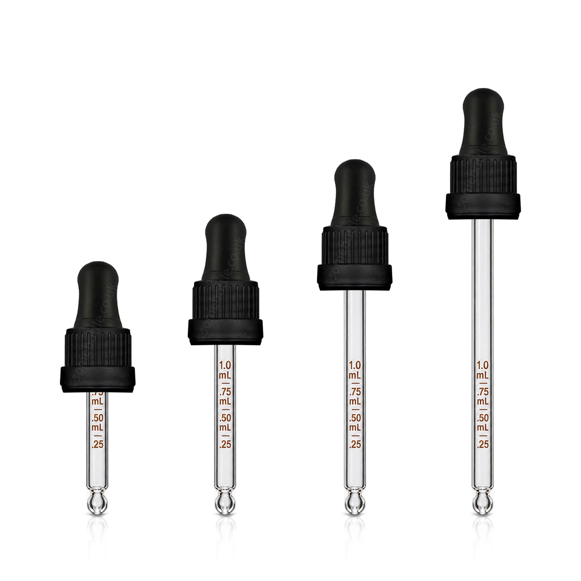 10ml 30ml 50ml 100ml Graduated Etched Glass Dropper Pipette